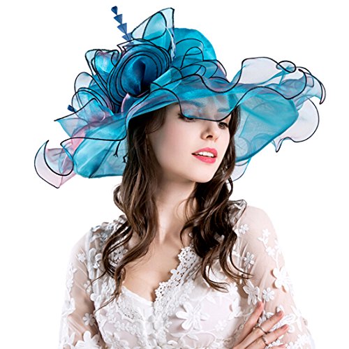 Algopix Similar Product 17 - Women Foldable Organza Church Derby Hat
