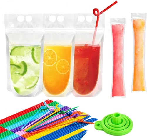 Algopix Similar Product 5 - 50Pcs double zip pouches drink Bags