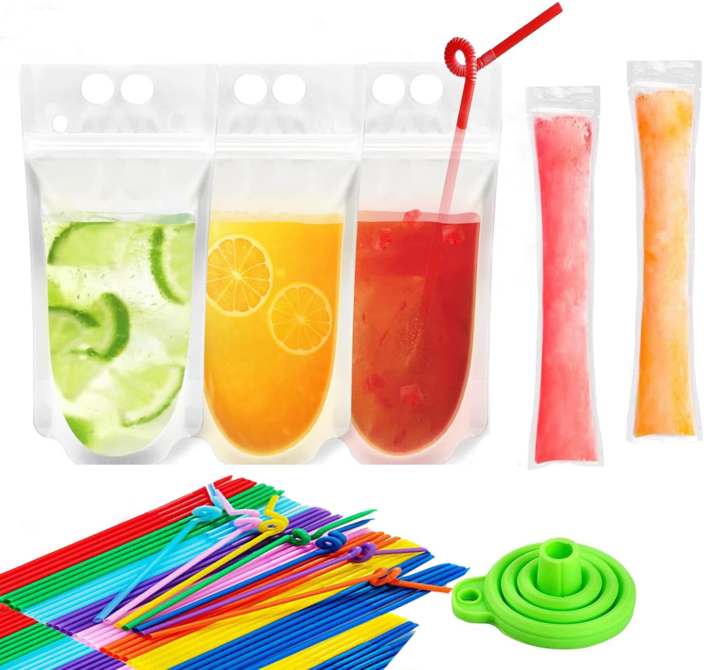 Algopix Similar Product 19 - 50Pcs double zip pouches drink Bags