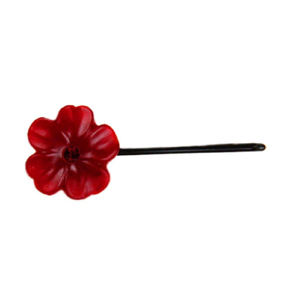 Algopix Similar Product 16 - di Prima Milky Flower Bobby Pin, Red