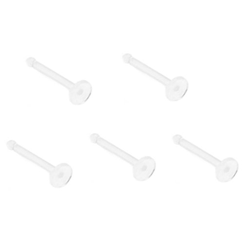 Algopix Similar Product 9 - 5Pack Clear Bioflex Flat Top Nose Ring