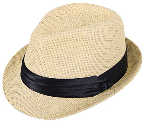 Algopix Similar Product 19 - Kids Fedora Hats Boys Straw Sun Hats