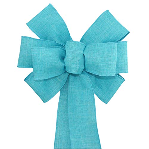 Algopix Similar Product 5 - Turquoise Rustic Wreath Bow  Spring