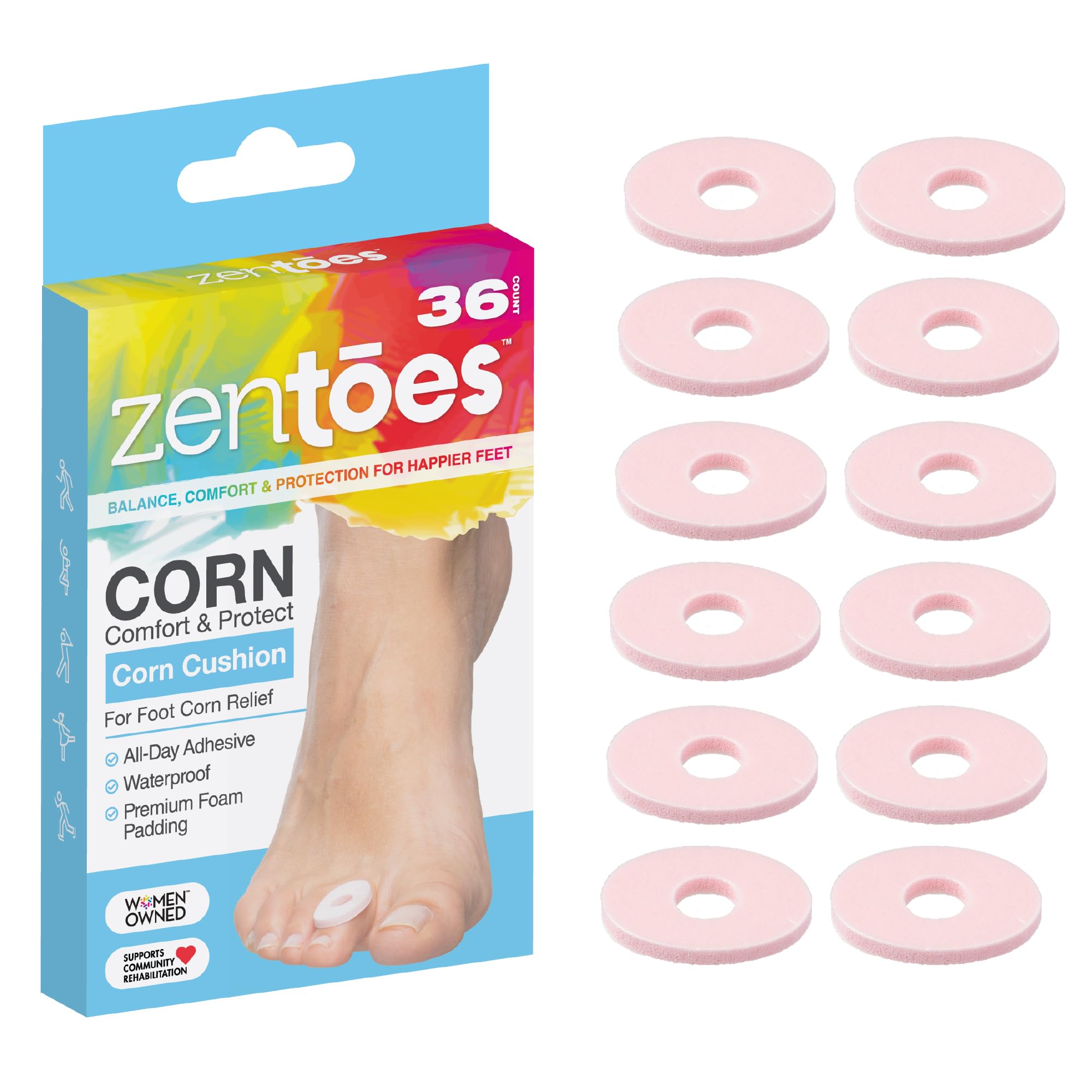 Algopix Similar Product 19 - ZenToes Corn Cushions for Toes and
