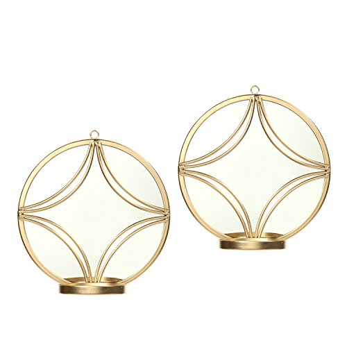Algopix Similar Product 17 - Hosley Set of 2 Wall Gold Finish Circle