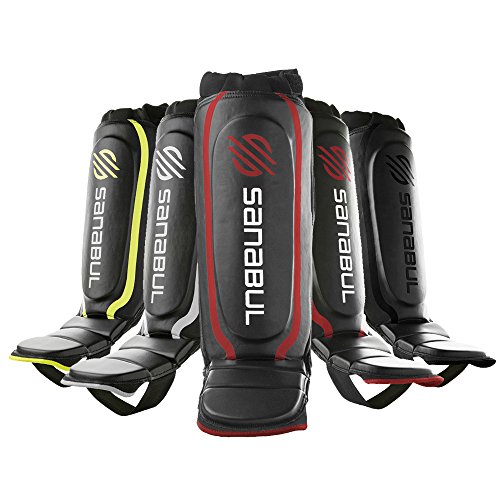 Algopix Similar Product 16 - Sanabul Essential Shin Guards Red