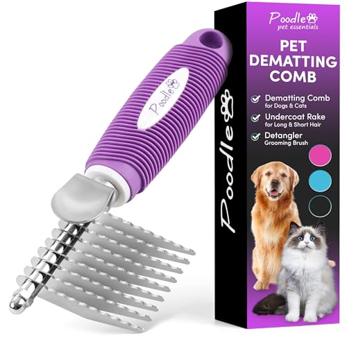 Algopix Similar Product 5 - Poodle Dematting Fur Rake Comb Brush