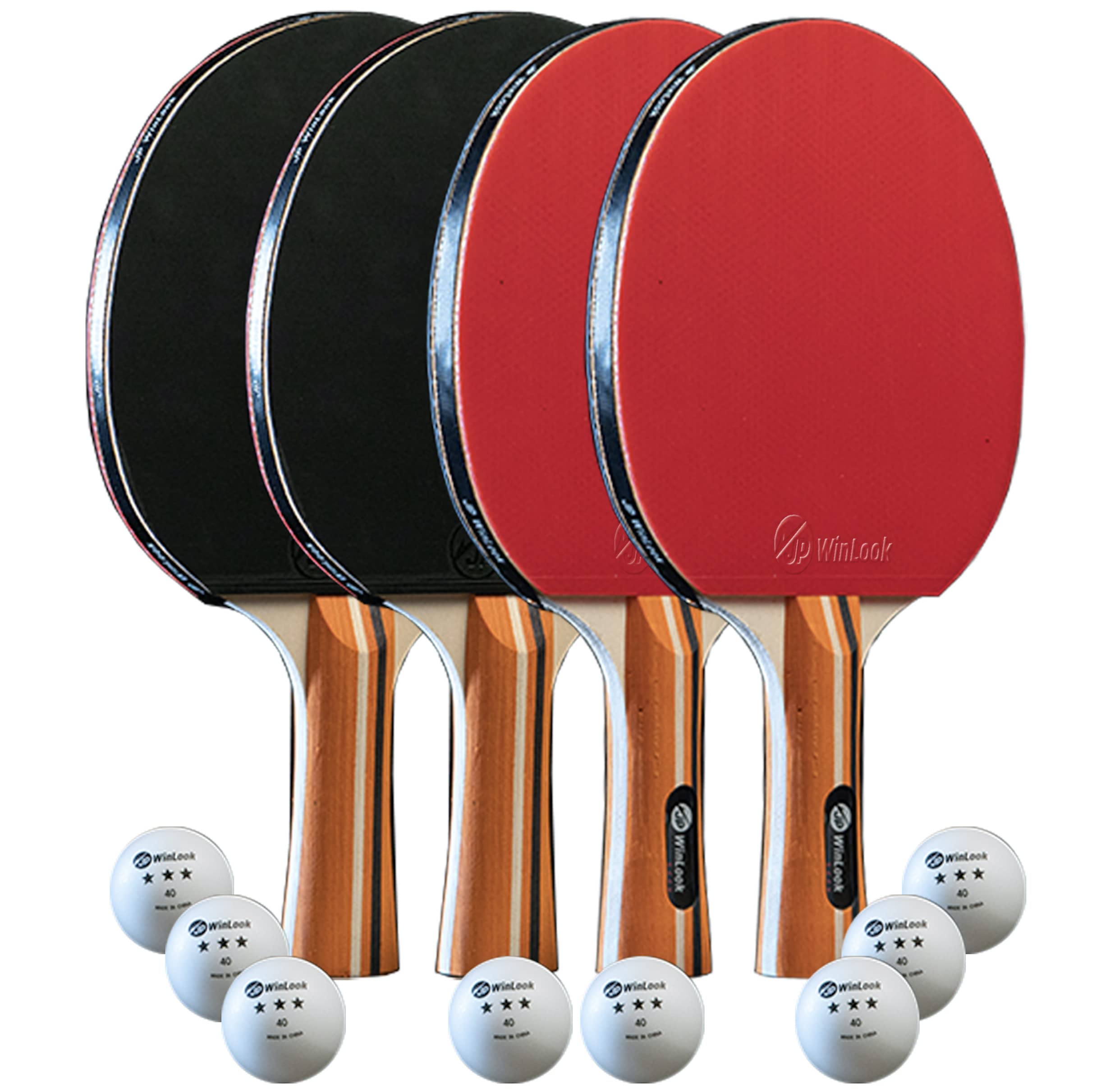Algopix Similar Product 11 - JP WinLook Ping Pong Paddle Set  Four