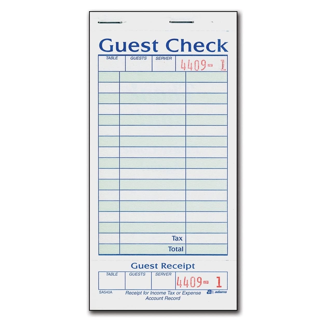 Algopix Similar Product 13 - Adams SA540A Guest Check with Stub 50