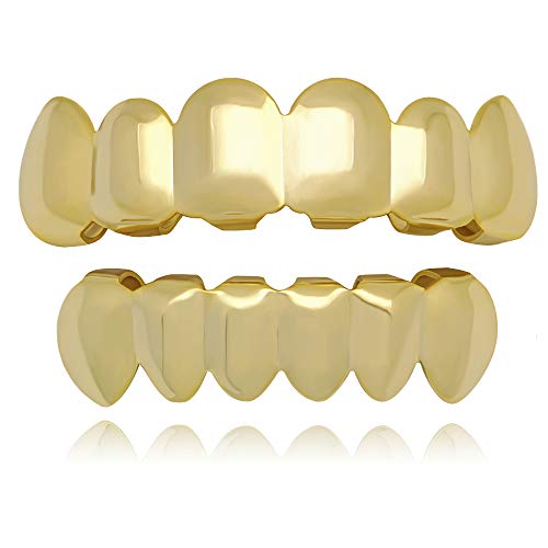 Algopix Similar Product 2 - LuReen 14k Gold Teeth Grillz for Men