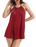 Algopix Similar Product 5 - Women 2 Pieces Babydoll Mesh Sleepwear