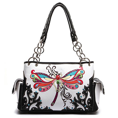Algopix Similar Product 3 - Western Handbag  Colorful Dragonfly