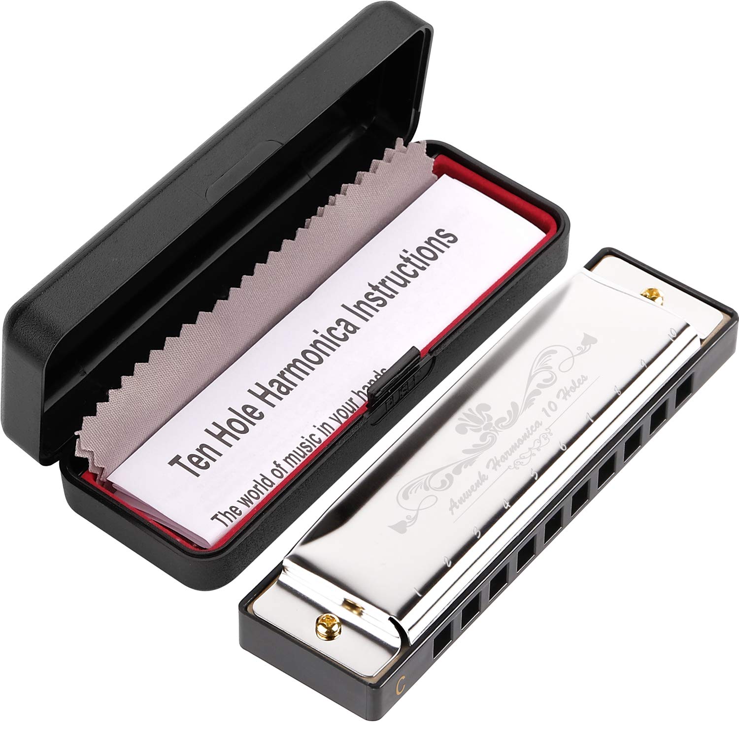 Algopix Similar Product 19 - Anwenk Harmonica Key of C 10 Hole 20