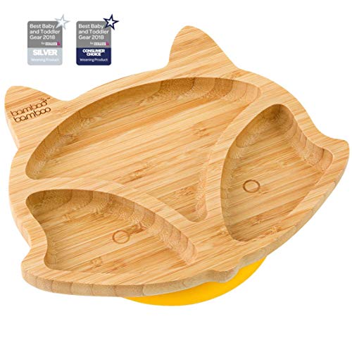 Algopix Similar Product 8 - Bamboo Baby Plate with Suction  Kids