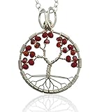 Algopix Similar Product 3 - Ruby Red Tree of Life Silver Pendant