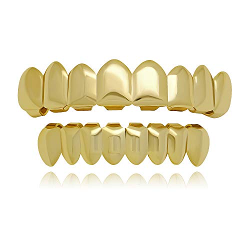 Algopix Similar Product 13 - LuReen 8 Teeth Grillz 14k Gold Top and