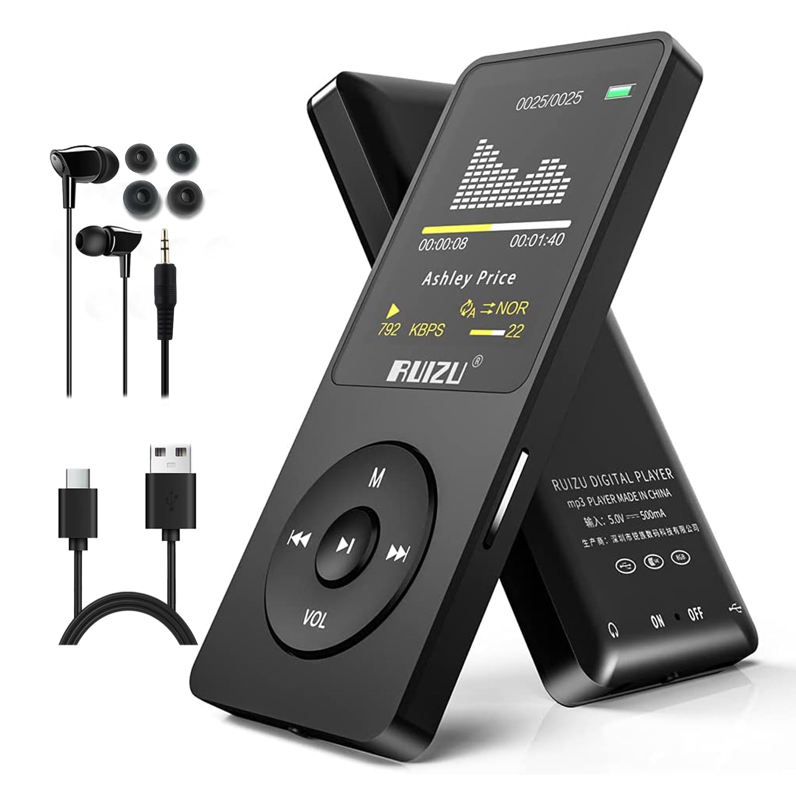 Algopix Similar Product 17 - RUIZU 32GB MP3 Player with Bluetooth