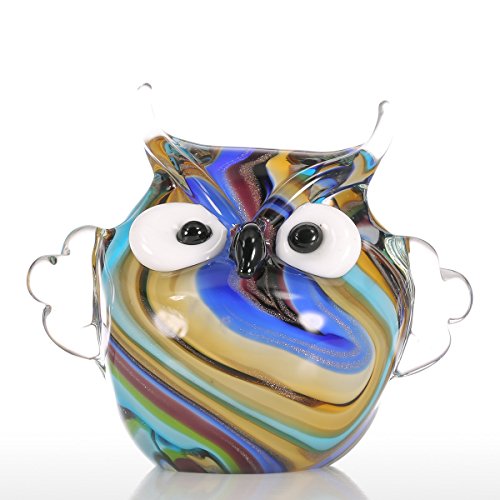 Algopix Similar Product 16 - Tooarts Handblown Colorful Owl Animal