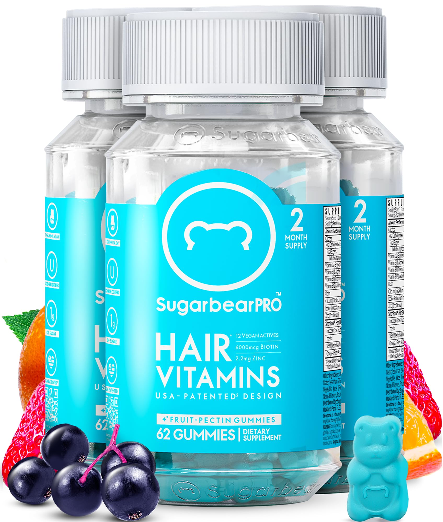 Algopix Similar Product 4 - Sugarbear Hair Vitamin Gummy 6 Month