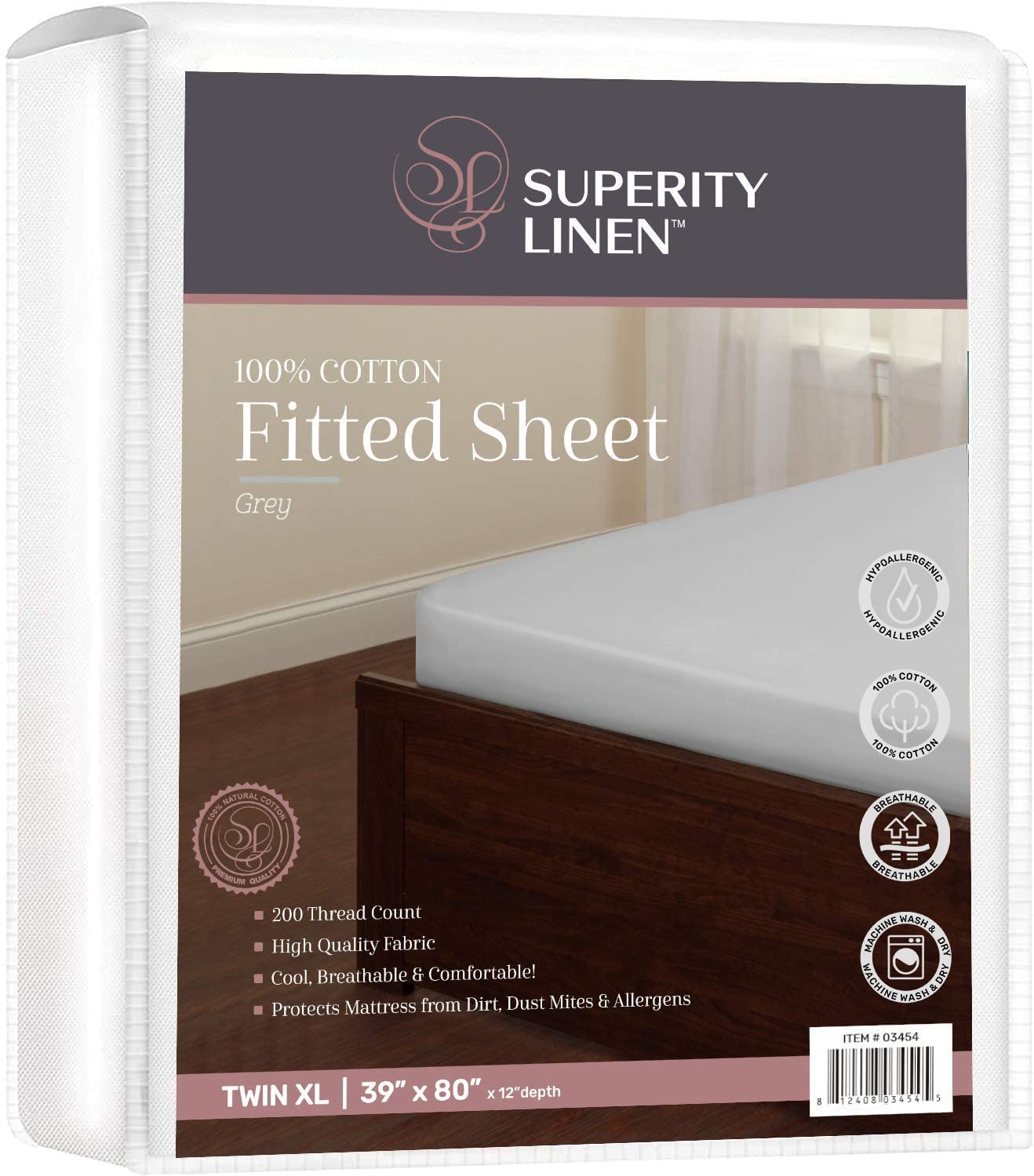 Algopix Similar Product 20 - Superity Linen King Fitted Sheet Made