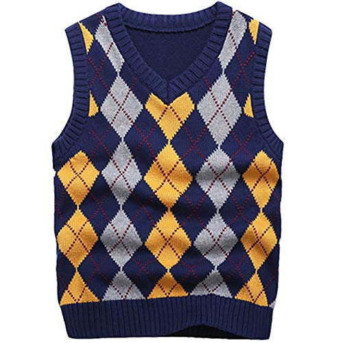 Algopix Similar Product 9 - Boys Sweater Vest V Neck Argyle