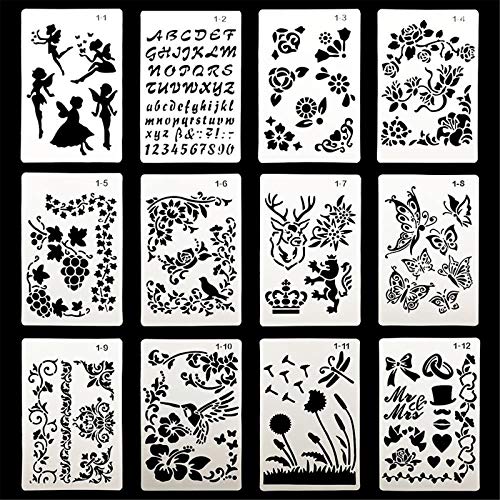 Algopix Similar Product 1 - DEPEPE 12pcs Plastic Stencils for