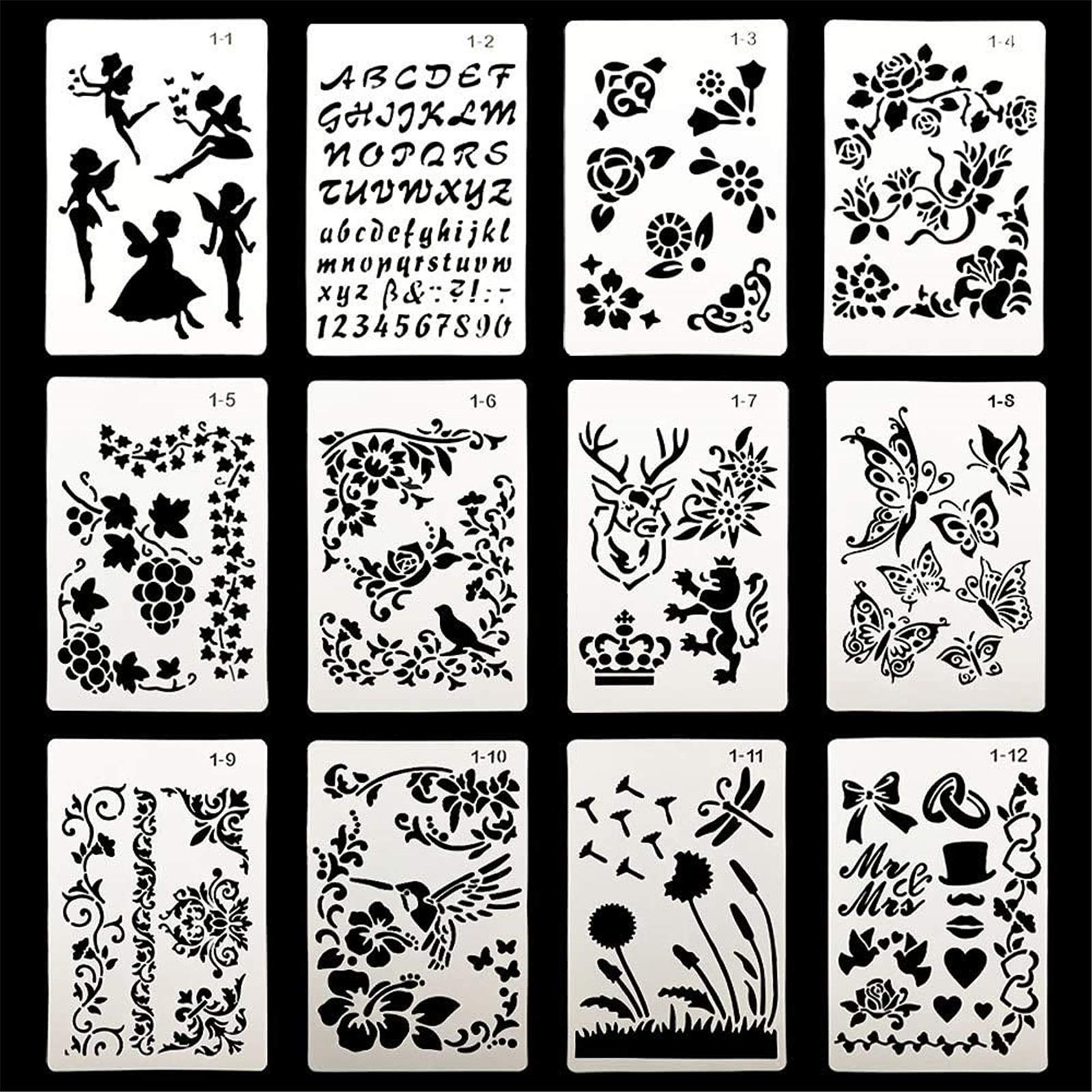 Algopix Similar Product 1 - DEPEPE 12pcs Plastic Stencils for