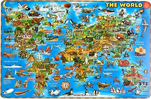 Algopix Similar Product 7 - Illustrated World Map 1125 x 1725
