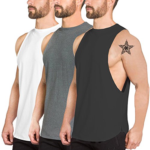 Algopix Similar Product 17 - PAIZH Men 3 Pack Fitness Workout Tank