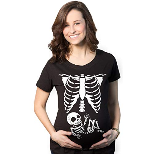Algopix Similar Product 13 - Maternity Skeleton Baby T Shirt Funny