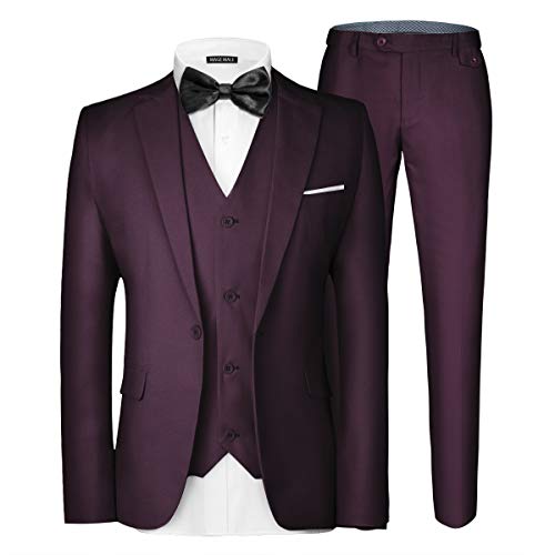 Algopix Similar Product 3 - MAGE MALE Mens 3 Pieces Suit Elegant