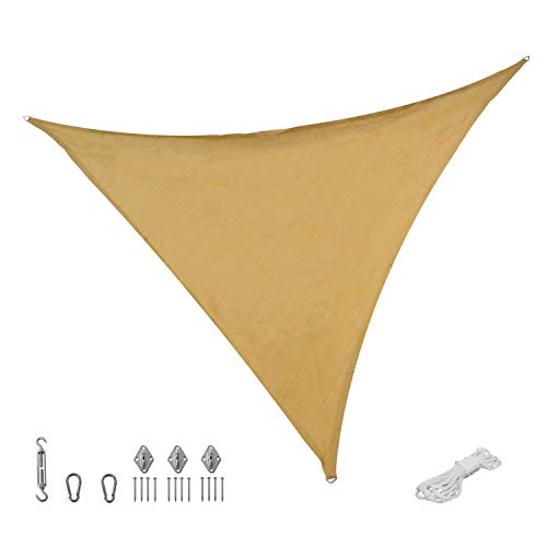 Algopix Similar Product 16 - Sunnydaze Beige Triangle Sun Shade Sail