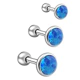 Algopix Similar Product 10 - IPINK3Pcs 316L Surgical Steel Opal Ear