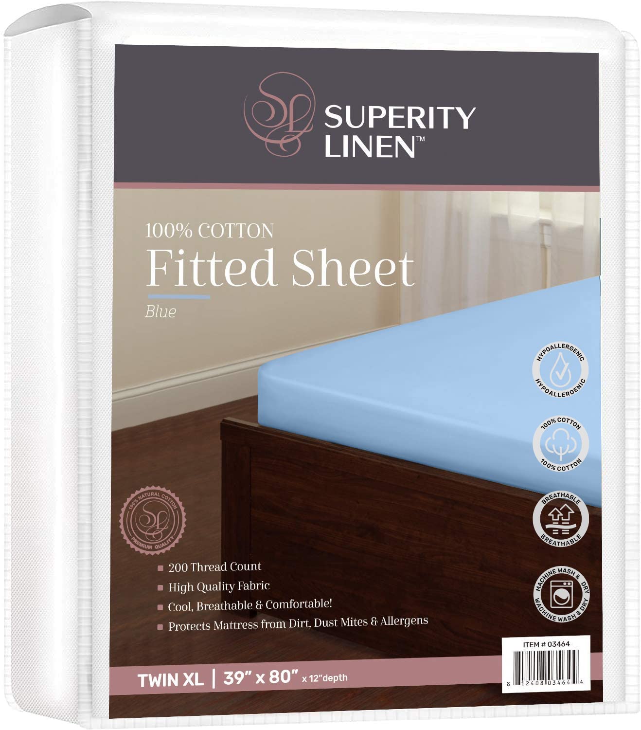 Algopix Similar Product 8 - Superity Linen Twin Fitted Sheet Made