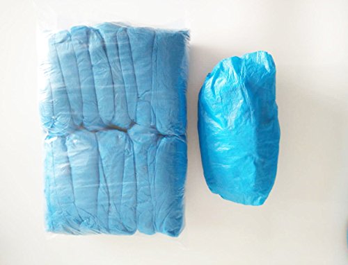 Algopix Similar Product 10 - Blue CPE Disposable ShoeBoot Covers