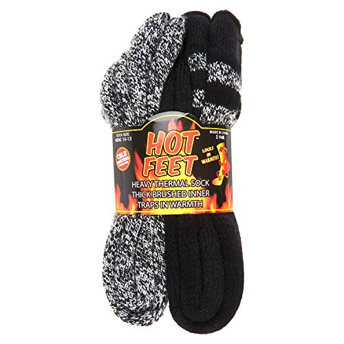 Algopix Similar Product 11 - Hot Feet Mens 2 Pairs Heavy Thermal