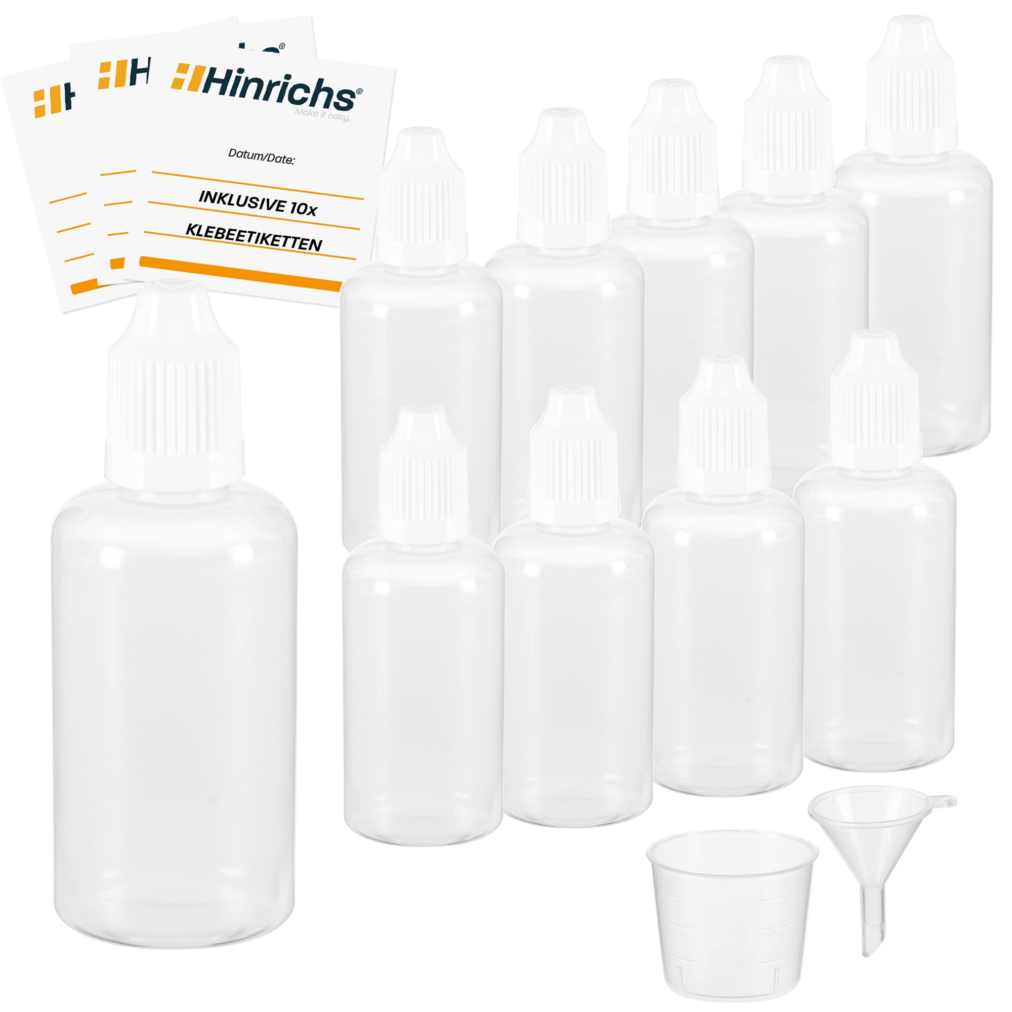 Algopix Similar Product 4 - Hinrichs 10 x 50ml Plastic Squeeze