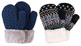 Algopix Similar Product 15 - Set of 2 Kids Sherpa Lined Knit