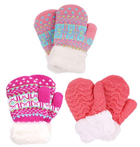 Algopix Similar Product 2 - Toddler Mittens Girls 3 Pairs Girls