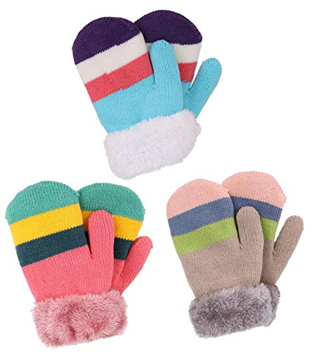 Algopix Similar Product 11 - Toddler Gloves Set of 3 Kids Sherpa