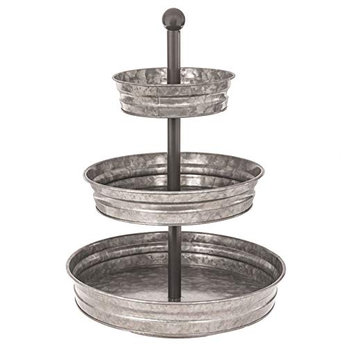 Algopix Similar Product 11 - 3 Tier Serving Tray Vintage Galvanized