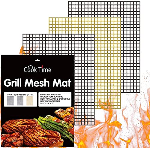 Algopix Similar Product 13 - BBQ Grill Mesh Mat Set of 3  Non Stick
