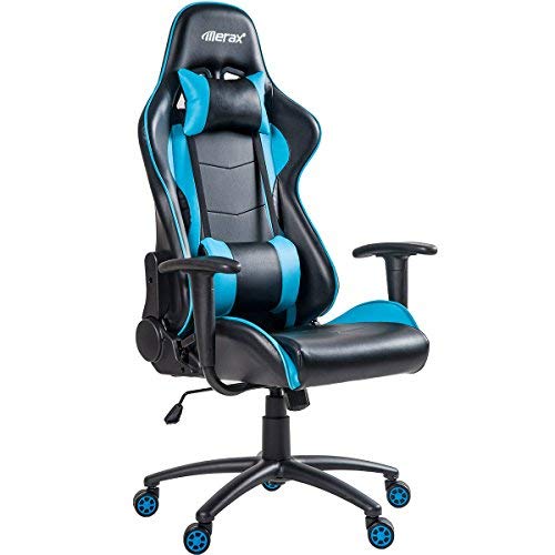 Algopix Similar Product 1 - Merax Blue Gaming Racing Style High