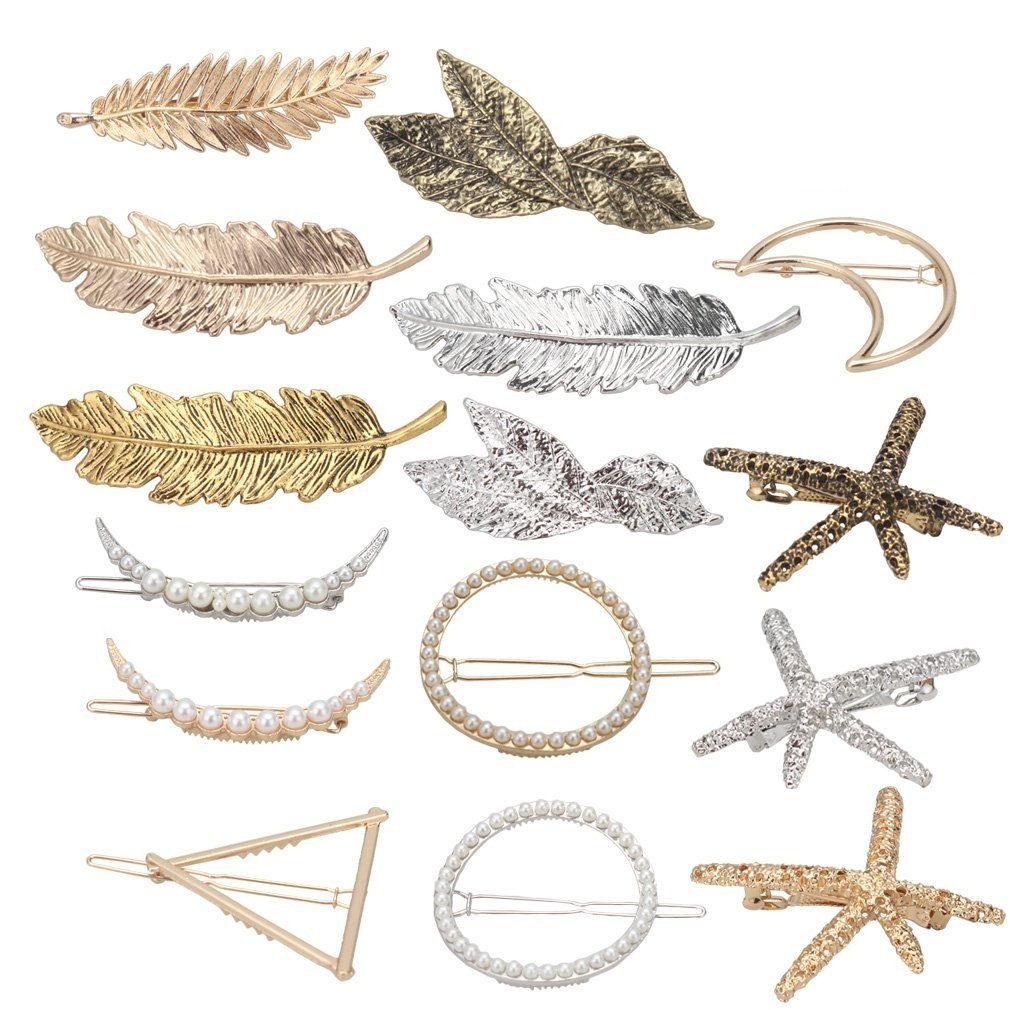 Algopix Similar Product 16 - Jaciya 15 Pcs Gold Hair Clips for Women