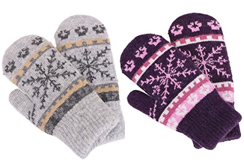 Algopix Similar Product 14 - Women Snowflake Winter Knit Mittens
