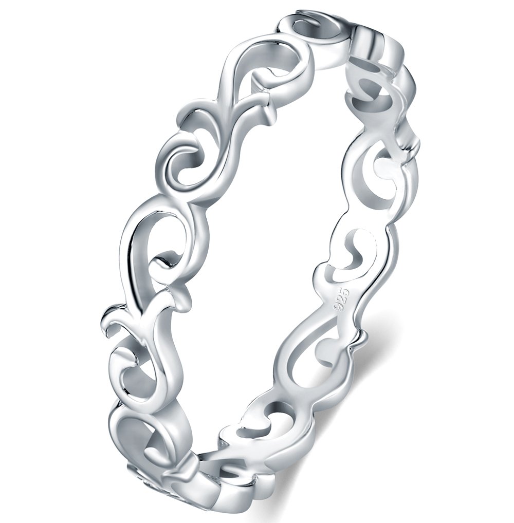 Algopix Similar Product 4 - BORUO 925 Sterling Silver Ring Celtic