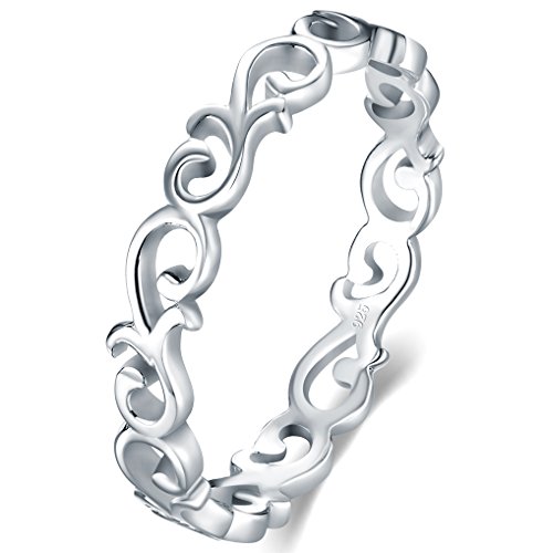 Algopix Similar Product 5 - BORUO 925 Sterling Silver Ring Celtic
