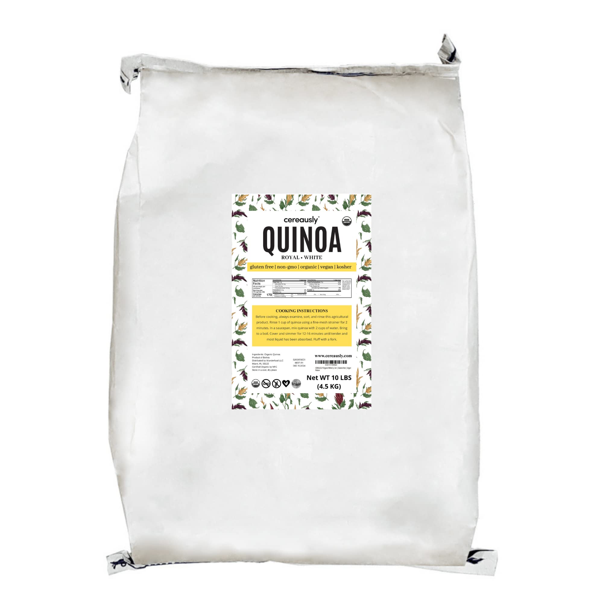 Algopix Similar Product 6 - CEREAUSLY Organic White Quinoa 