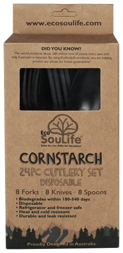 Algopix Similar Product 19 - EcoSouLife Cornstarch  Cutlery Set