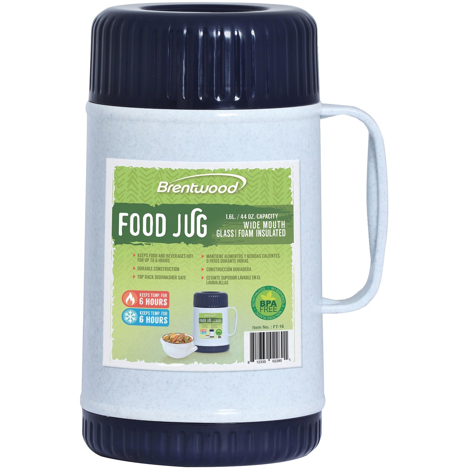 Algopix Similar Product 16 - Brentwood 44oz Wide Mouth Food Jar